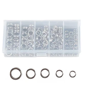 200Pcs/Box Stainless Steel Fishing Split Rings Kit 70-175LB Jigging Lures Tackle - Imagen 1 de 9