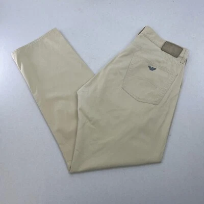 Calça Armani Chino Masculina W34 L32 Bege Botão Mosca Lona Leve Verão - Imagem 1 de 4
