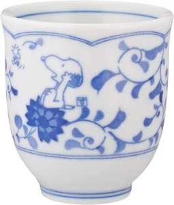 Snoopy Ai Karakusa Indigo Arabesque Yunomi Tea Cup 200ml 630132 MADE IN JAPAN - Picture 1 of 4