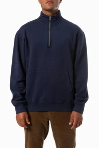KATIN Clark Fleee 1/4 Zip Indigo 80% Cotton 20% Polyester Size M NWT - Picture 1 of 6