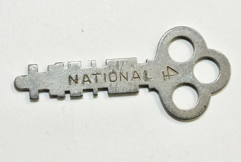 National Lock Co. Flat Skeleton Key Number  # 4 Steel Cover