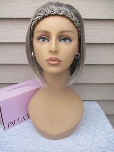 Paula Young BRAIDED HEADBAND CLASSIC BOB HAIR PIECE Wig #51 PRETTY PEWTER Gray - Picture 1 of 8