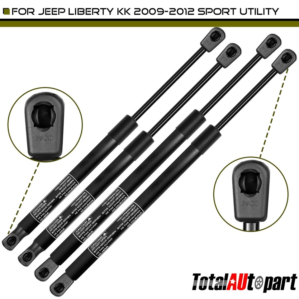 4 piezas puerta trasera + elevación de ventana trasera soportes amortiguadores puntales para Jeep Liberty 2009-2012 Foto 1 de 4
