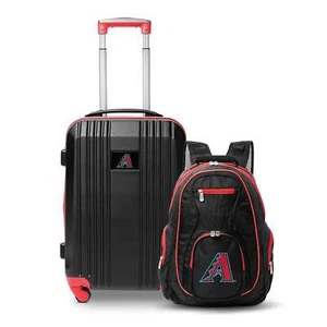 Arizona Diamondbacks 2 Piece Premium Colored Trim Backpack and Luggage Set - Picture 1 of 6
