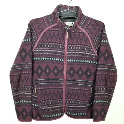 Smartwool Women Hudson Trail Fleece Anorak Jacket Sz M Purple Zip Up Wool  Blend - Image 1 of 4