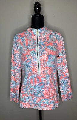 Карманы для летней сирены пуловер Lilly Pulitzer Skipper Popover размер M розовые солнечные лучи - Изображение 1 из 4