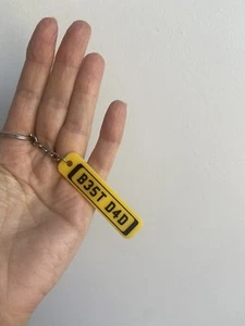Personalised Number plate Keyring Custom mini license plate Stocking Filler Xmas - Picture 1 of 2