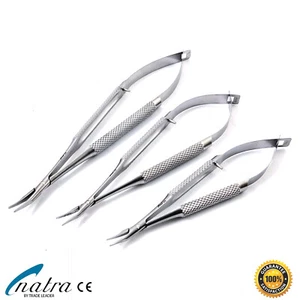 Barraquer Needle Holder Curved Without Lock Smooth Surgical Dental Seam - Picture 1 of 17