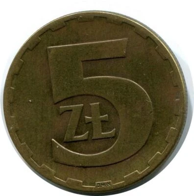 Moneda de 5 ZLOTYCH 1977 POLONIA #AR115U Foto 1 de 3