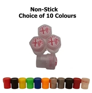 ALFA ROMEO Wheel Valve Dust Caps Mito Guilia Stelvio Quadrifoglio 10 COLOURS new - Picture 1 of 4