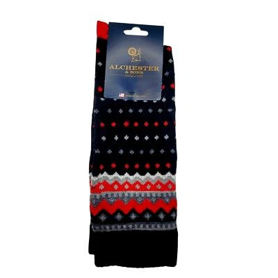 Fair Isle черный мериносовой шерсти носки мужской экипажа платье Sz L 10-13 Alchester теллурид - Изображение 1 из 4