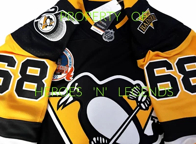 PRO-46-50-52 JAROMIR JAGR PITTSBURGH PENGUINS 1992 STANLEY CUP ADIDAS JERSEY - Image 1 of 4