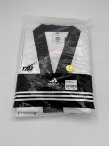 adidas Taekwondo ADICHAMP 3 Uniform V-Neck ADITCH03 Set New Size 170 Black White - Picture 1 of 6