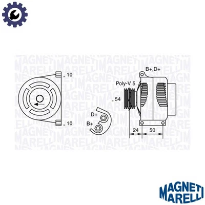 ALTERNATOR 063377027010 FOR FIAT GRANDE/PUNTO 500/C IDEA DOBLO/Cargo/MPV/Combi — 第 1/4 张图片