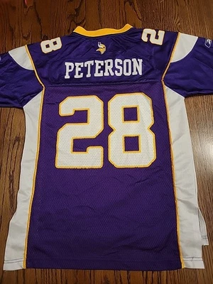 Camiseta de fútbol americano Reebok Adrian Peterson Minnesota Vikings NFL mediana 10-12 niños  Foto 1 de 4