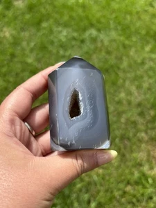 Druzy Agate Tower Crystal Polished Gemstone Point Healing - Picture 1 of 4