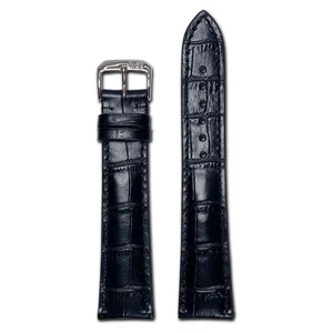 Quick Release | Embossed Leather Alligator Print Watch Band | Louisiana | Black - Bild 1 von 2