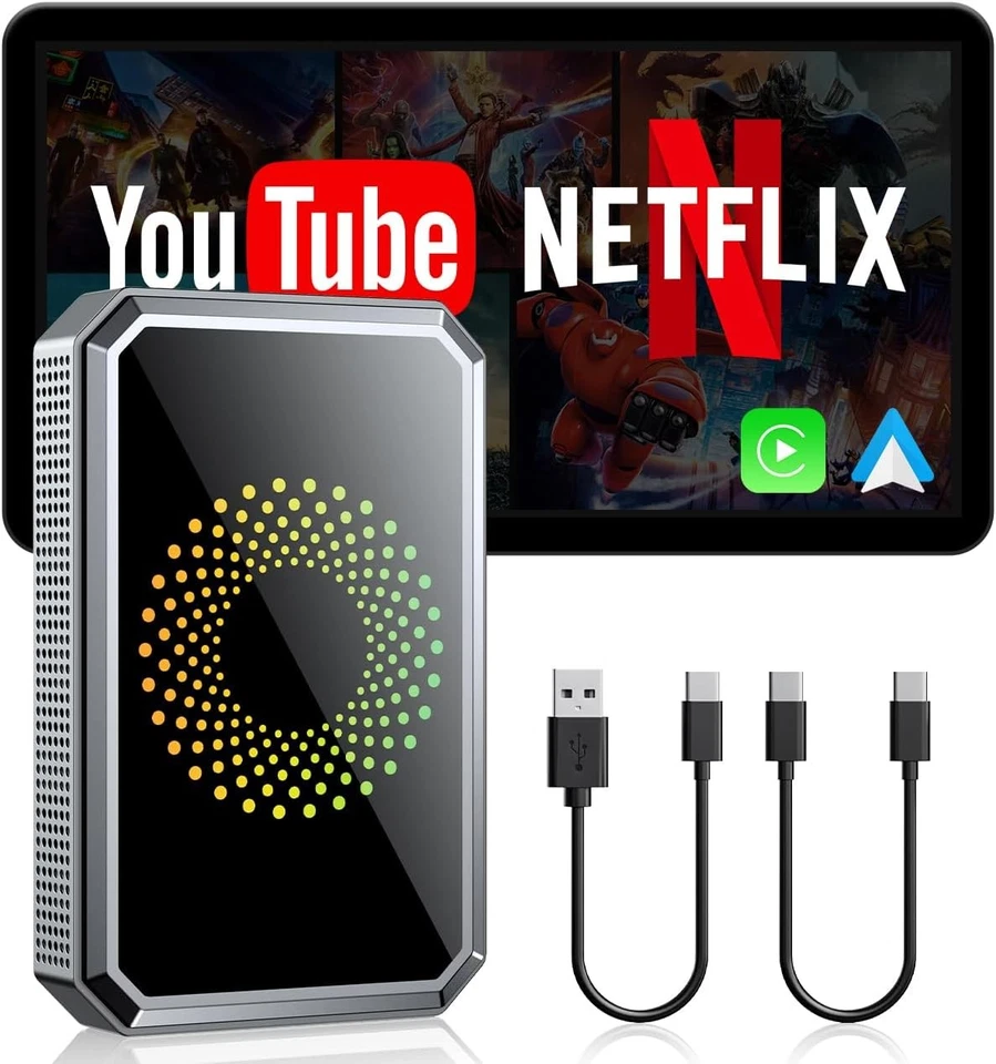 🔥3 in 1 AI Box YouTube Netflix APP Store Wireless CarPlay Android Auto Adapter