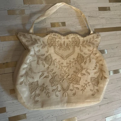 Шелк и кружева винтажный 40-х сумочка молнии Дамская сумка отличном состоянии - Изображение 1 из 4