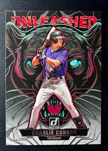 2025 Panini Donruss #15 Charlie Condon Unleashed Colorado Rockies Rookie Insert - Bild 1 von 1