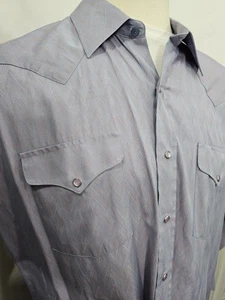 Camisa a Presión Vintage Panhandle Delgada Perla XL Púrpura Zig-Zag Western Rodeo - Imagen 1 de 7