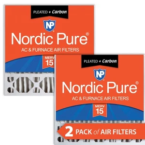 20x20x5 (4 3/8) Honeywell Replacement Furnace Filters MERV 15 Plus Carbon 2 Pack - Picture 1 of 7