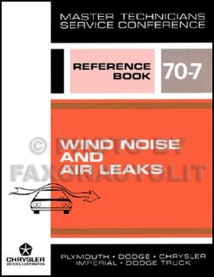 1970 Aire Fugas Servicio Entrenamiento Manual Dodge Plymouth Chrysler Ruido - Imagen 1 de 4