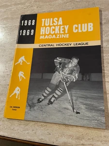 1968-69 Omaha Knights @ Tulsa Oilers CHL programa de hockey - Cal Swenson - casi nuevo - Imagen 1 de 5