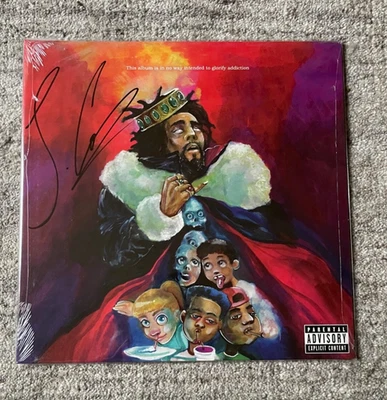 J Cole Signed KOD Red Smoke Vinyl LP Limited Edition New Sealed - Image 1 of 4