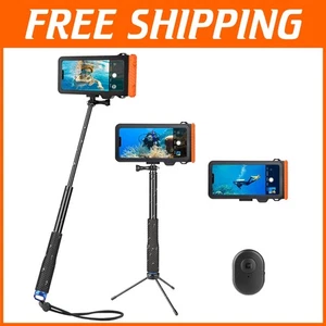 Compact Waterproof Selfie Stick with Floating Phone Case - Perfect for Adventure - Photo 1 sur 9