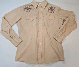 Kennington Rocking K Ranchwear Shirt L Pearl Snap Embroidered Native American - Picture 1 of 5