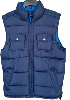Chaleco GAP Niños Reverso Más Cálido Niños XXL Azul Sólido Reversible Lateral Rayas Puffer Foto 1 de 4
