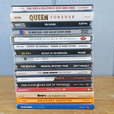 CD lot of 16 Classic Rock 60s 70s Beatles, Led Zeppelin, Pink Floyd, Doors Dylan Foto 1 de 4