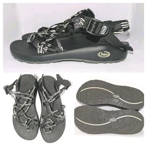 CHACO ZX/3 Sandals Scatter Shoes B&W Strappy Buckle Shoe Womens 12 Chacos NEW A+ - Picture 1 of 13