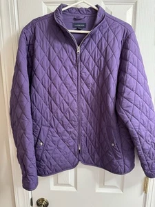 Lands’ End Purple Quilted Zip Lightweight Jacket Size Youth XL/P (18-20) - Picture 1 of 12