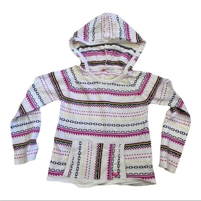 Roxy Teenie Wahine Girls Aztec Print Pullover Hoodie Sweater Size 6 Large  - Image 1 of 3