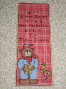 PRIMITIVE BEAR ON A PINK PLAID LAMINATED BOOKMARK (CD) - Bild 1 von 1