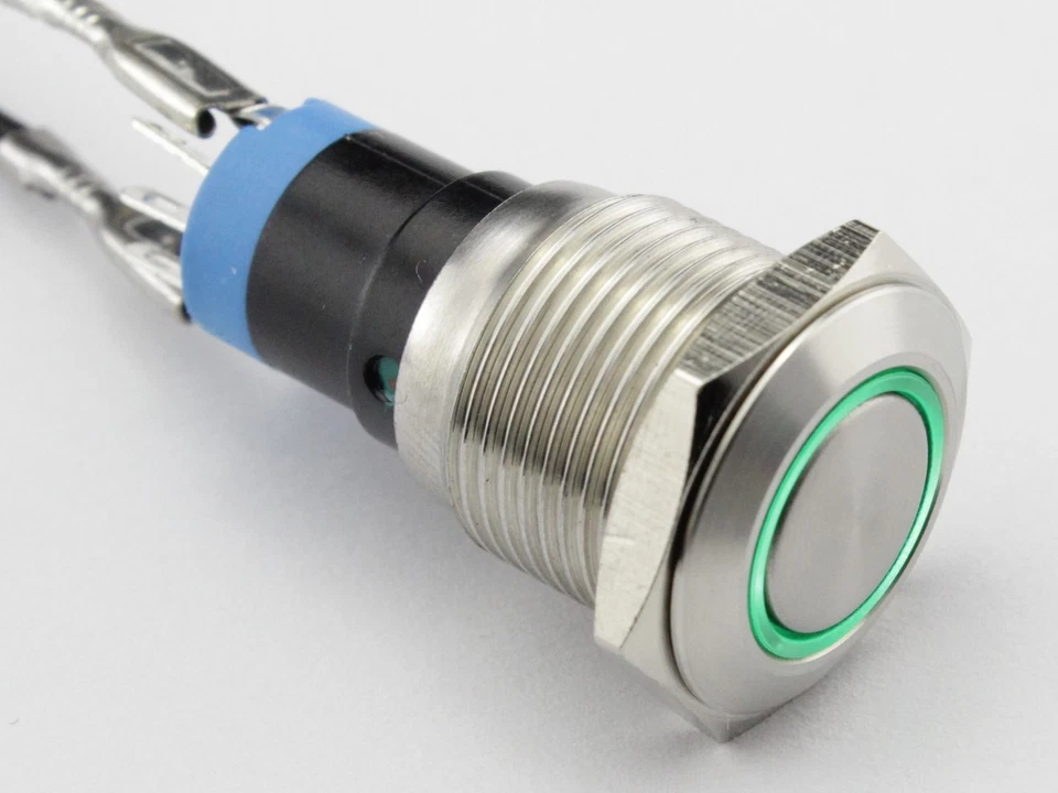 YUEQIN YUESHUN ELECTRICAL CO., LTD Einbauschalter rastend Schalter Druckschalter 16 mm max 250V / 3A Edelstahl LED