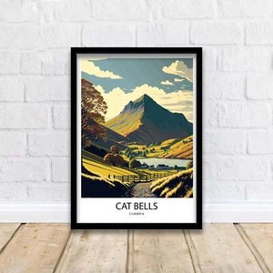 Cat Bells Lake District Art Poster - Picture 1 of 10