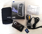 JVC HD MEMORY VIDEO CAMERA GC-FM1 BLACK CRACKED MONITOR - WORKS 16GB SD & POUCH