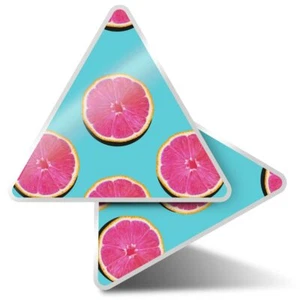 2 x Triangle Stickers 10 cm - Grapefruit Pattern Healthy Fruit #21639 - Bild 1 von 9