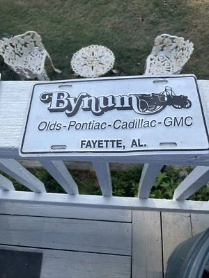 De colección Metal Grabado Bynum Ols Pontiac Cadillac GMC Concesionario Placa Ala Foto 1 de 4