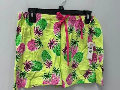 Pantalones cortos para dormir HUE verde lima rosa piña para mujer talla grande Foto 1 de 4