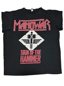 MANOWAR Sign of the Hammer Sols Graphic T Shirt  XL Band Tee