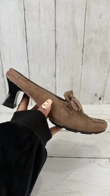 Y2K Naturalizer 莫卡辛 乐福鞋 小猫 高跟鞋 皮革 棕色 波西米亚扣 尺寸 6.5 — 第 1/4 张图片