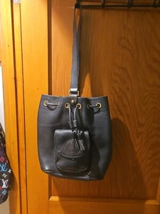Dooney & Bourke Vintage Sling Bucket Purse Rucksack Navy Leder Selten? - Bild 1 von 7