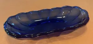 Vintage Anchor Hocking Cobalt Blue 2 Glass Bowl Candy Dish Estate Find - Picture 1 of 10