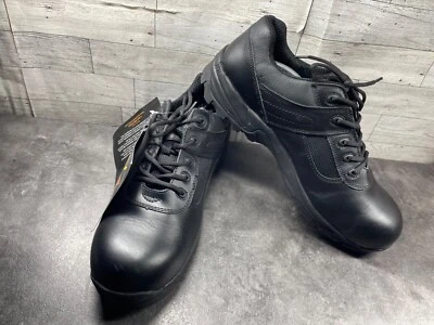 Thorogood 运动鞋男式 14 XW 超宽复合鞋头工作鞋黑色皮革 — 第 1/4 张图片