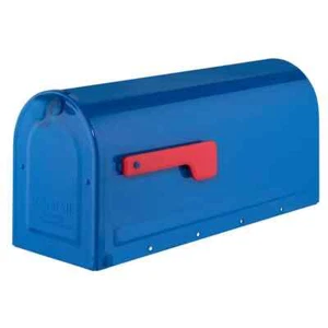Blue Medium,Steel Post Mount Mailbox Durable Classic Galvanized Steel Brand New - Picture 1 of 12
