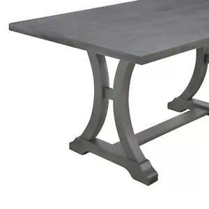 TREXM 6-Piece Farmhouse Dining Set, Trestle Table, 4 Chairs & Bench - Picture 1 of 12